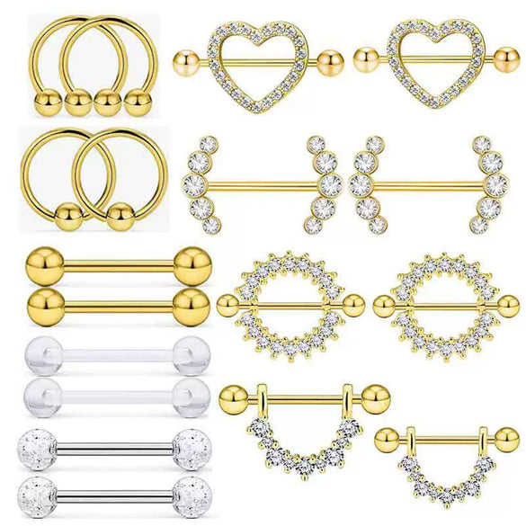Wholesale Retro Geometric Stainless Steel Zircon Ring Electroplating Jewelry