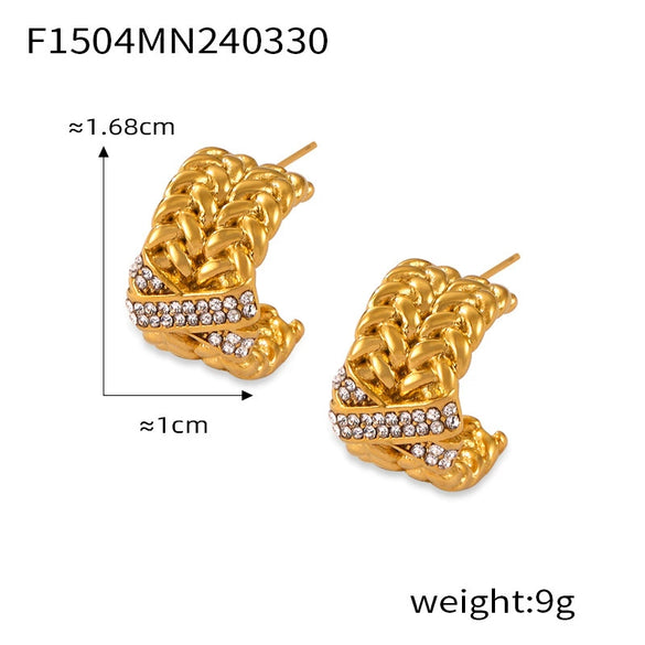 Wholesale Retro Geometric Titanium Steel Electroplated Women's Earrings