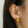 Wholesale Retro Geometric Ushape Electroplated 316L Stainless Steel Earrings For Women