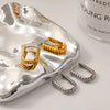 Wholesale Retro Geometric Ushaped Braided Stainless Steel 18K Goldplated Vacuum Electroplated Earrings For Women