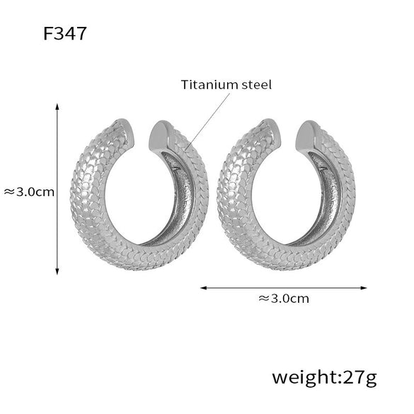Wholesale Retro Geometric Ushaped Titanium Steel 18K Gold Plated Colored Glaze Women's Earrings