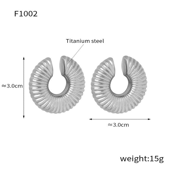 Wholesale Retro Geometric Ushaped Titanium Steel 18K Gold Plated Colored Glaze Women's Earrings