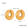 Wholesale Retro Geometric Ushaped Titanium Steel 18K Gold Plated Colored Glaze Women's Earrings