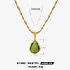 Wholesale Retro Geometric Water Drop Pendant Stainless Steel And Titanium Steel Necklace For Women With Electroplating