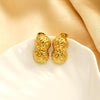 Wholesale Retro Geometric Women's Titanium Steel And Stainless Steel Electroplated Earrings