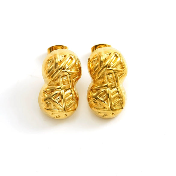 Wholesale Retro Geometric Women's Titanium Steel And Stainless Steel Electroplated Earrings