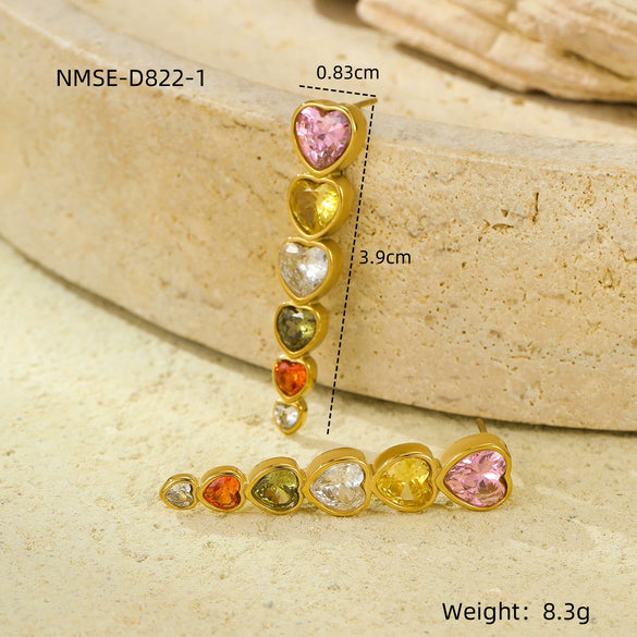 Wholesale Retro Gold Earrings Stainless Steel 18K Gold Geometric Style Electroplating For Women