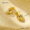 Wholesale Retro Gold Earrings Stainless Steel 18K Gold Geometric Style Electroplating For Women