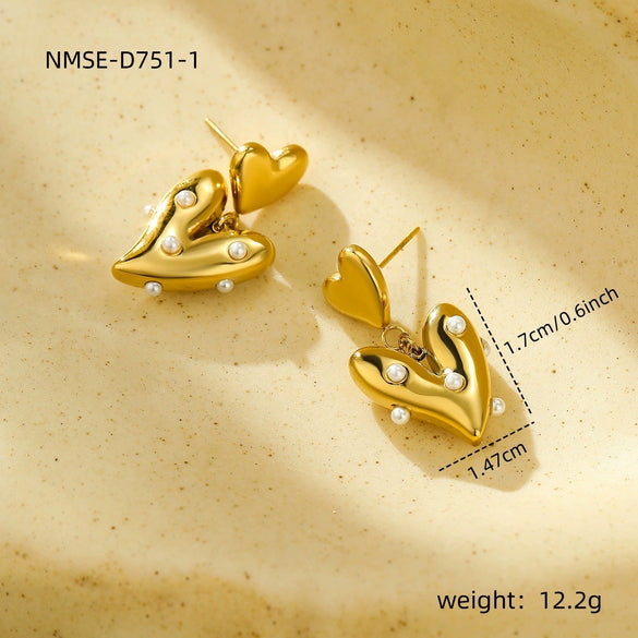 Wholesale Retro Gold Earrings Stainless Steel 18K Gold Geometric Style Electroplating For Women