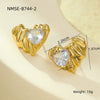 Wholesale Retro Gold Earrings Stainless Steel 18K Gold Geometric Style Electroplating For Women