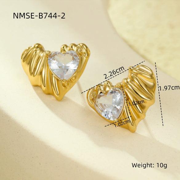 Wholesale Retro Gold Earrings Stainless Steel 18K Gold Geometric Style Electroplating For Women