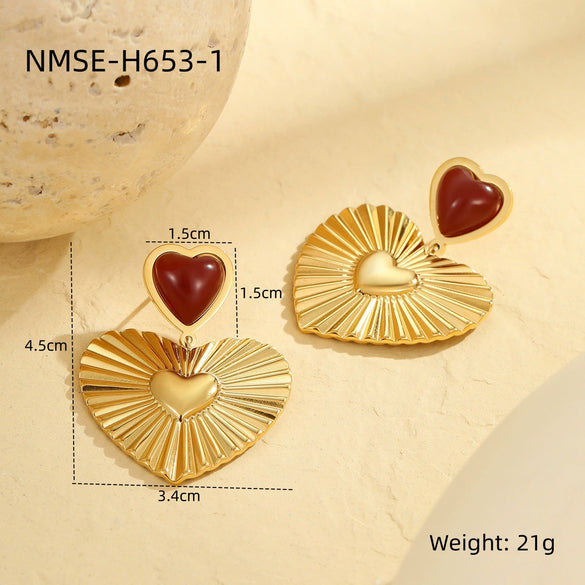 Wholesale Retro Gold Earrings Stainless Steel 18K Gold Geometric Style Electroplating For Women