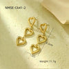 Wholesale Retro Gold Earrings Stainless Steel 18K Gold Geometric Style Electroplating For Women
