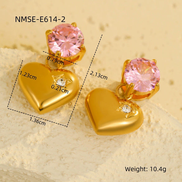 Wholesale Retro Gold Earrings Stainless Steel 18K Gold Geometric Style Electroplating For Women