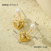Wholesale Retro Gold Earrings Stainless Steel 18K Gold Geometric Style Electroplating For Women