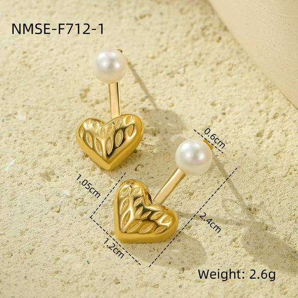 Wholesale Retro Gold Earrings Stainless Steel 18K Gold Geometric Style Electroplating For Women