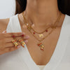 Wholesale Retro Goldplated Stainless Steel Cross Chain Necklace And Earrings Set For Women