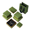 Wholesale Retro Green Gold Ring Box Earrings Necklace Bracelet Jewelry Storage Packaging Box Made Of Paper And Cardboard