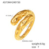 Wholesale Retro Hammered Karst Geometric Stainless Steel Ring With Electroplating For Women