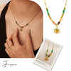 Wholesale Retro Handmade Titanium Steel Cat's Eye Stone Sun Pendant Necklace With Geometric Pattern For Women