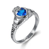 Wholesale Retro Heartshaped Titanium Steel Student Ring With Oil Treatment