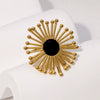 Wholesale Retro High End Fashion Niche Medieval Joker Geometric Gold Plated Stainless Steel Opening Ring For Women
