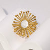 Wholesale Retro High End Fashion Niche Medieval Joker Geometric Gold Plated Stainless Steel Opening Ring For Women