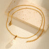 Wholesale Retro Highend Titanium Steel Artificial Pearl Dropshaped Pendant Necklace Clavicle Chain With Electroplating