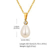 Wholesale Retro Highend Titanium Steel Artificial Pearl Dropshaped Pendant Necklace Clavicle Chain With Electroplating