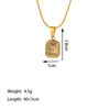 Wholesale Retro Hiphop Geometric Titanium Steel Plated 18K Color Gemstone Oshaped Chain Necklace Jewelry For Women