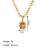 Wholesale Retro Hiphop Geometric Titanium Steel Plated 18K Color Gemstone Oshaped Chain Necklace Jewelry For Women