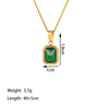 Wholesale Retro Hiphop Geometric Titanium Steel Plated 18K Color Gemstone Oshaped Chain Necklace Jewelry For Women