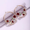 Europe And America Cross Border New Retro Hollow Out Rose Earrings Exaggerated Personalized Flower Metal Alloy Earrings Ear Clip Accessories