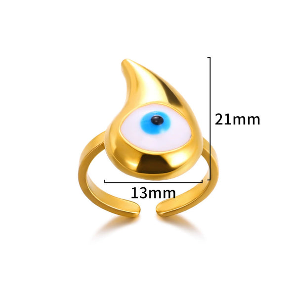 Wholesale Retro Hot Devil's Eye Ring In Stainless Steel With Electroplating