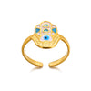 Wholesale Retro Hot Devil's Eye Ring In Stainless Steel With Electroplating
