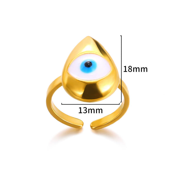 Wholesale Retro Hot Devil's Eye Ring In Stainless Steel With Electroplating