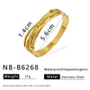 Wholesale Retro Ins Style Geometric Lines Hollow Diamond Stainless Steel Bracelet 18K Vacuum Plated In Furnace