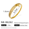 Wholesale Retro Ins Style Geometric Lines Hollow Diamond Stainless Steel Bracelet 18K Vacuum Plated In Furnace
