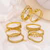 Wholesale Retro Ins Style Geometric Lines Hollow Diamond Stainless Steel Bracelet 18K Vacuum Plated In Furnace