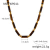 Wholesale Retro Jewelry Set With Tiger Eye Stone Beaded Design Electroplated Titanium Steel For Men And Women