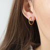 Wholesale Retro Large Circle Earrings For Women Titanium Steel 18K Gold Electroplated Geometric Design Non Fading