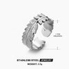 Wholesale Retro Leaf Titanium Steel Ring 18K Gold Plated