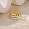 Wholesale Retro Light Luxury Open Ring With Imitation Pearls Set With Diamonds In Star Flower Leaf And Snake Design