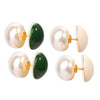 Wholesale Retro Light Luxury Style Copper Enamel Glaze Imitation Pearl Geometric Earrings For Women