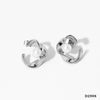 Wholesale Retro Light Luxury Twisted Pearl Cshaped Stainless Steel Earrings With Electroplating For Women