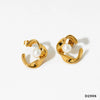 Wholesale Retro Light Luxury Twisted Pearl Cshaped Stainless Steel Earrings With Electroplating For Women