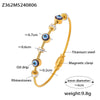 Wholesale Retro Luxury Geometric Devil's Eye Oil Drop Bracelet Encrusted With Diamonds Titanium Steel 18K Gold Plated