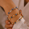 Wholesale Retro Luxury Geometric Devil's Eye Oil Drop Bracelet Encrusted With Diamonds Titanium Steel 18K Gold Plated