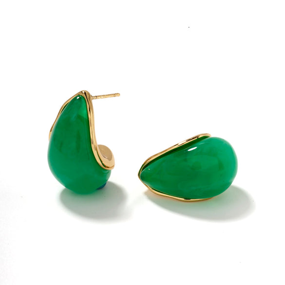 Wholesale Retro Luxury Stainless Steel Water Drop Electroplated Geometric Women's Earrings