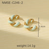 Wholesale Retro Macaron Color Stainless Steel Heart Shaped Earrings With Electroplating Design For Women